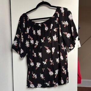 Floral Black Women's Top